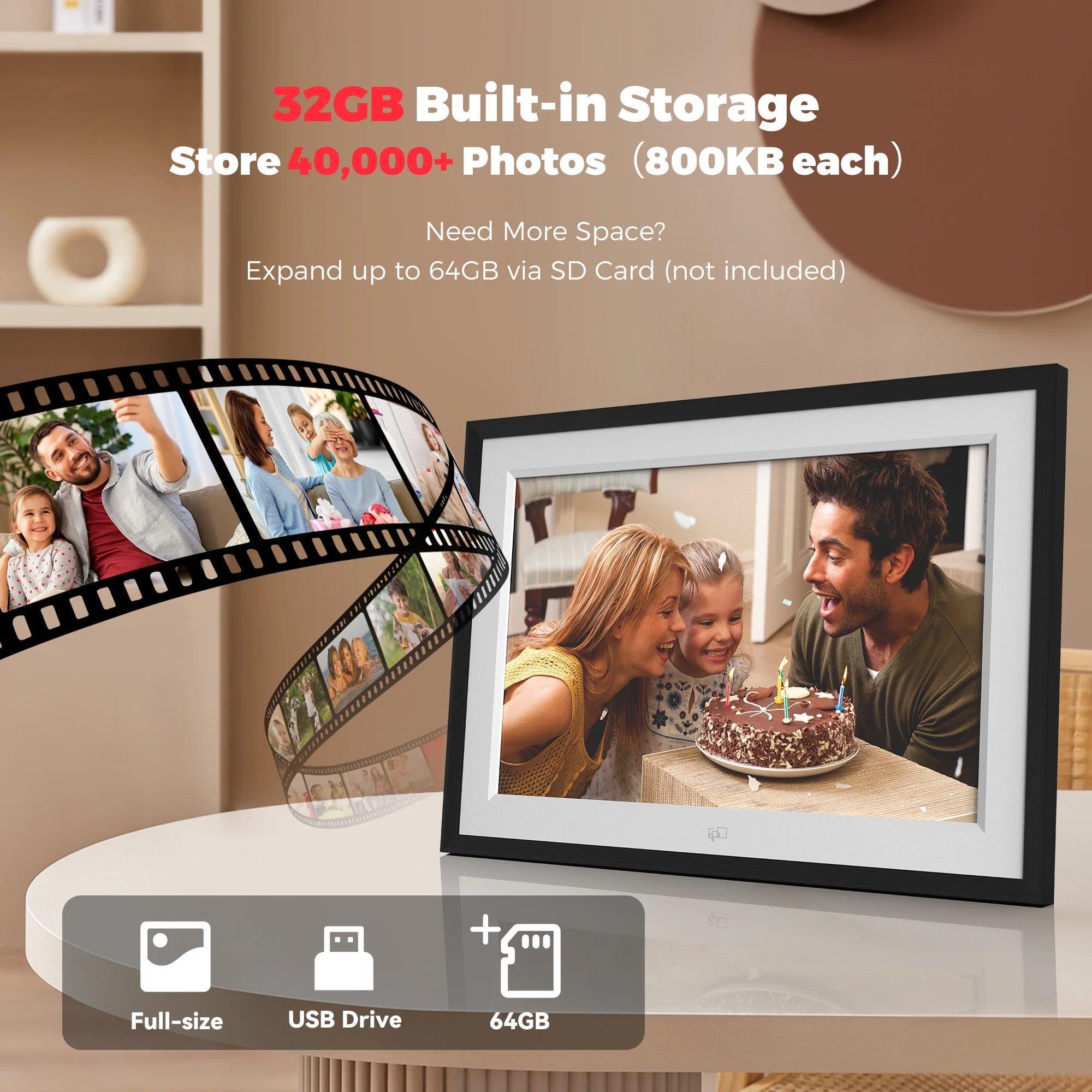 10.1 - Inch Frameo WiFi Digital Photo Frame - FPD