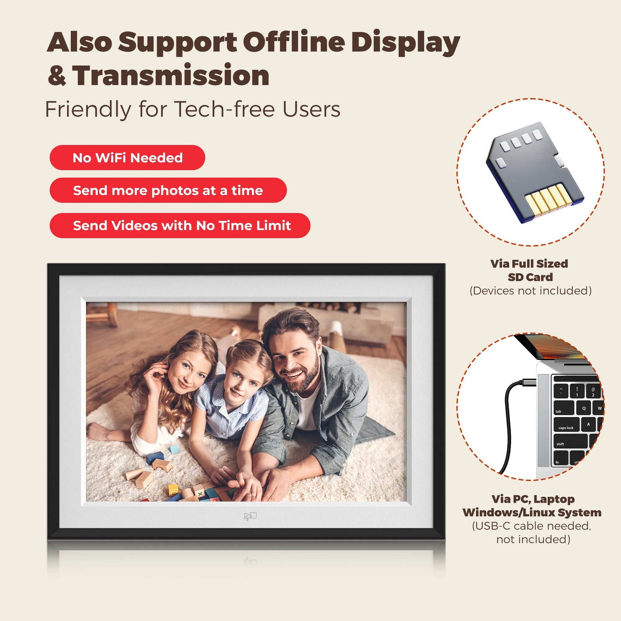 10.1 - Inch Frameo WiFi Digital Photo Frame - FPD