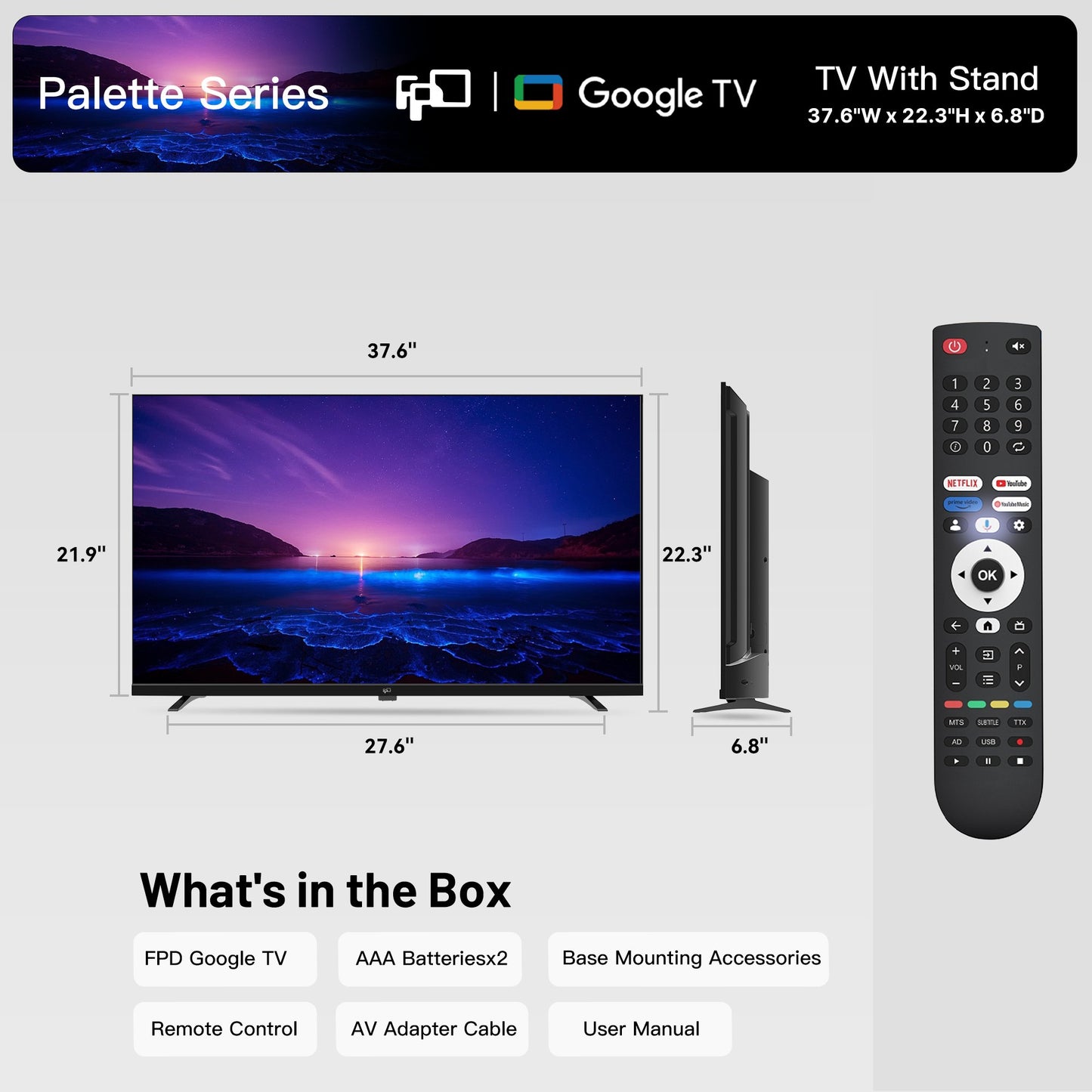 43" FHD HDR Paltette Series Google TV - FPD