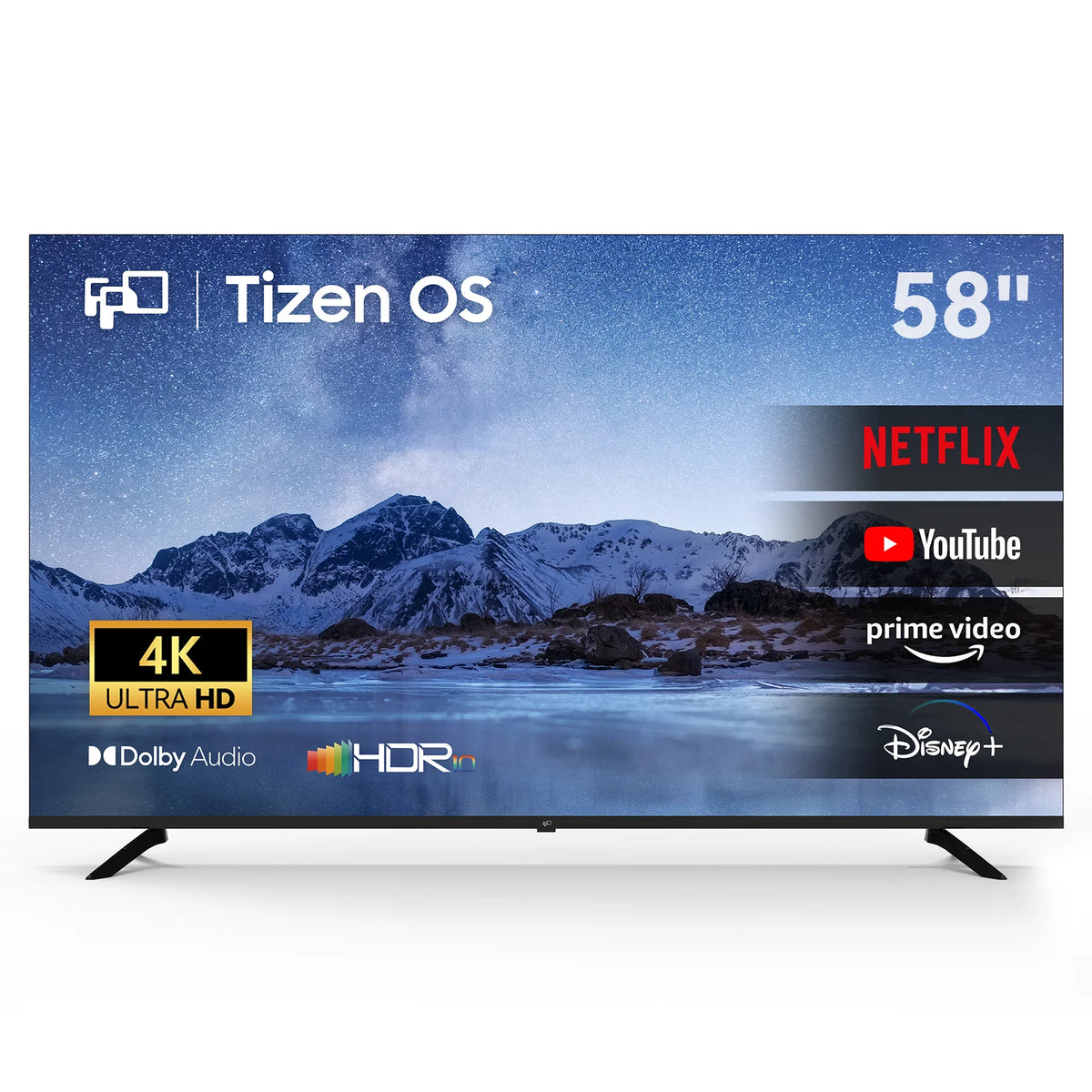 FPD 58-inch 4K UHD Tizen smart TV front view