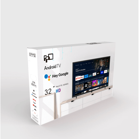 FPD 32 Inch Smart TV Android TV 720p HD Flat Screen Television (P - Series) with Google Play, Small LED Tvs for Living Room, Google Cast Built - in, Thin Streaming Live Android TV with WiFi, Bluetooth - FPD