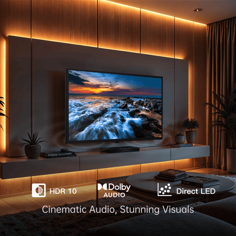 FPD 43 Inch Smart TV Android TV Full HD 1080p LED TV Frame Flat Screen Television with Google Cast Streaming Live Ultra Thin Android TV, Bluetooth,Hdmi,WiFi - FPD
