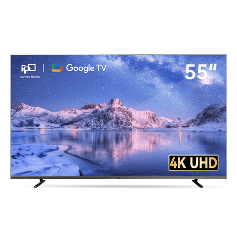 FPD 55 inch Canvas Series Smart TV, Frameless TV,4K Google TV,HDR 10,MEMC,Voice Assistant Remote,Compatible with Dolby Atmos & Vision - FPD