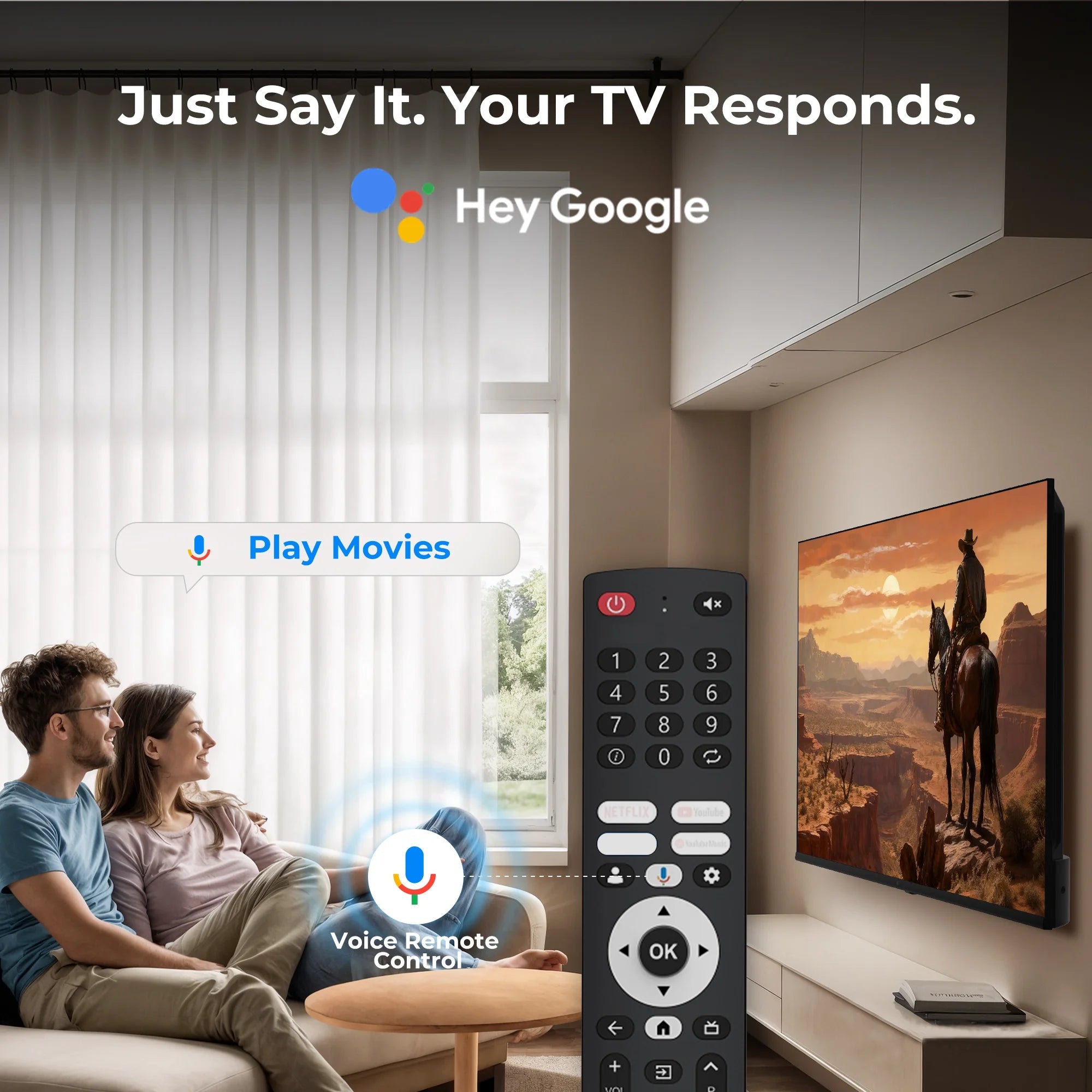 FPD 75 inch Canvas Series Smart TV, Frameless TV,4K Google TV,HDR 10,MEMC,Voice Assistant Remote,Compatible with Dolby Atmos & Vision - FPD