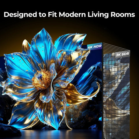 FPD 75 inch Canvas Series Smart TV, Frameless TV,4K Google TV,HDR 10,MEMC,Voice Assistant Remote,Compatible with Dolby Atmos & Vision - FPD