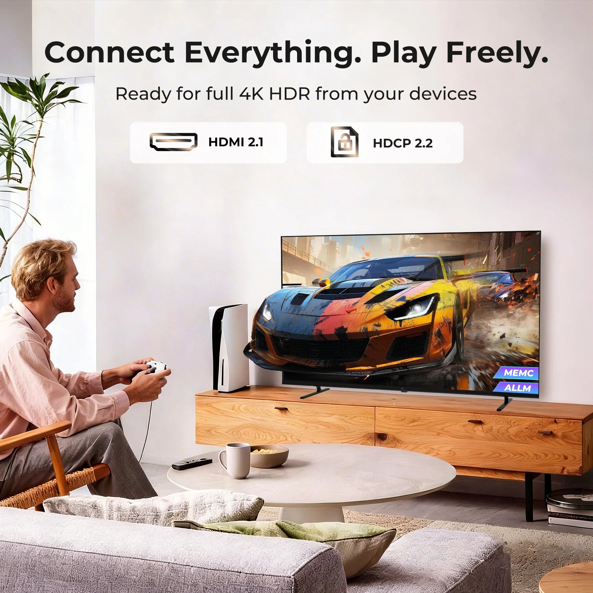 FPD 75 inch Canvas Series Smart TV, Frameless TV,4K Google TV,HDR 10,MEMC,Voice Assistant Remote,Compatible with Dolby Atmos & Vision - FPD