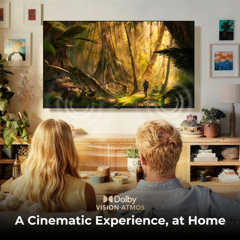 FPD 75 inch Canvas Series Smart TV, Frameless TV,4K Google TV,HDR 10,MEMC,Voice Assistant Remote,Compatible with Dolby Atmos & Vision - FPD