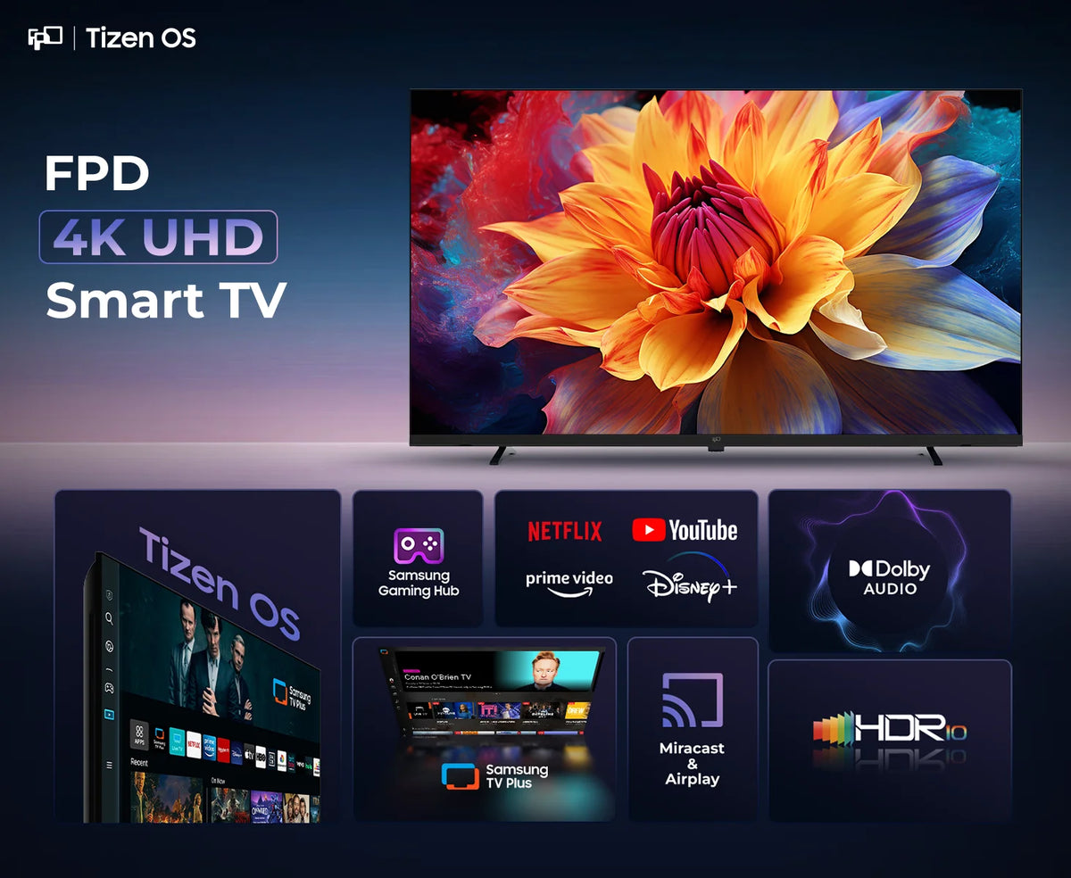FPD 50-inch 4K UHD Tizen smart TV feature overview