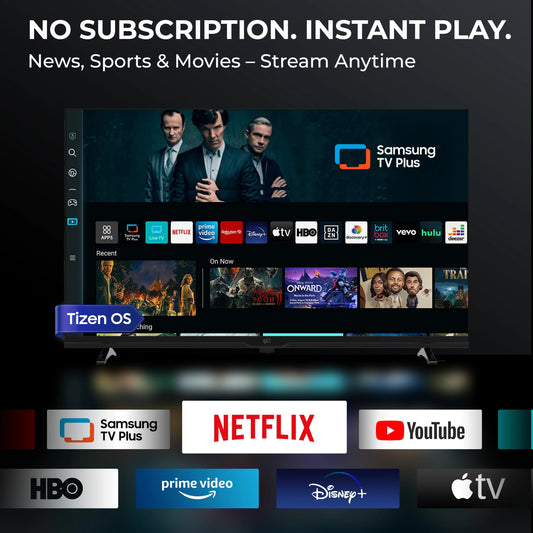 FPD Smart TV 32 Inch, Elevision Powered by Tizen OS Compatible with Samsung TV Plus, 720 HD TV with Dolby Audio, HDR 10, SmartThings, Miracast, Gaming Hub, Voice Control Flat Screen TV - FPD