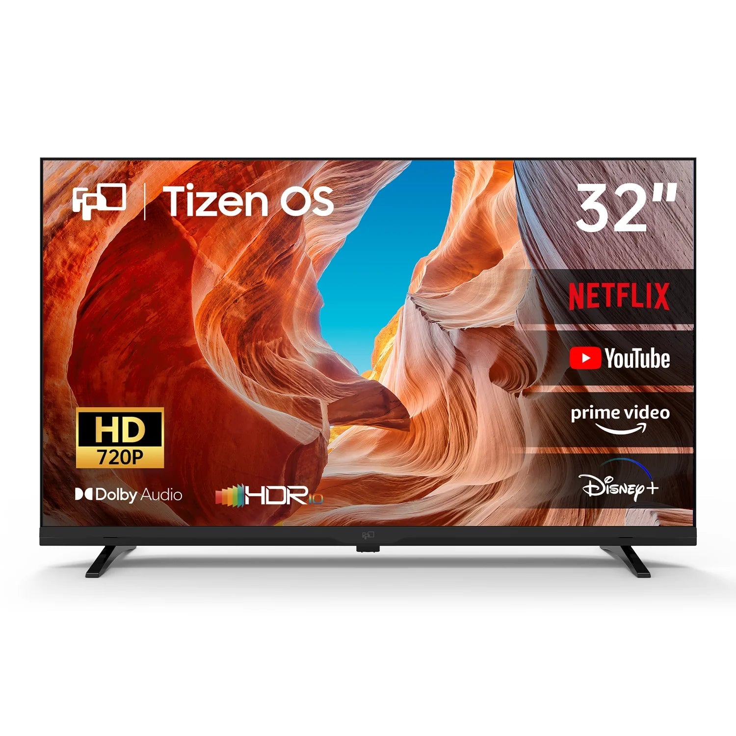 FPD Smart TV 32 Inch, Elevision Powered by Tizen OS Compatible with Samsung TV Plus, 720 HD TV with Dolby Audio, HDR 10, SmartThings, Miracast, Gaming Hub, Voice Control Flat Screen TV