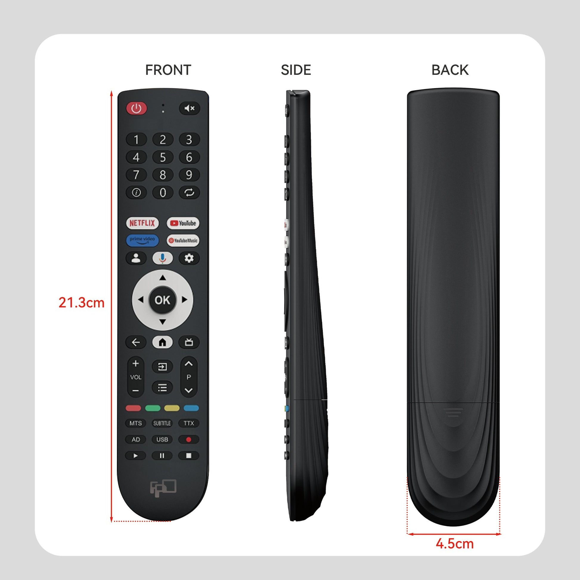 Replacement Remote Control for FPD 43 - inch Smart TV Google TV - FPD